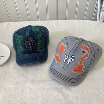 Spring and Autumn Hat Women s Fashion Personality Washed Hole Baseball Cap Men s and Women s Street Cowboy Couple Cap M56-58cm