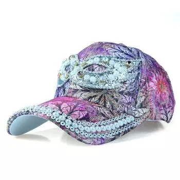 Spring and Autumn Hat Women s K-style Internet Celebrity Women s Baseball Cap Sunshade Rhinestone Trendy Casual Summer All-Matching Youth Peaked Cap Dark Violet