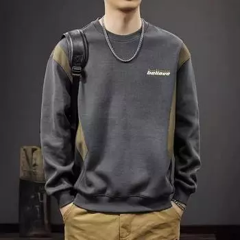 Весенне-осенний тяжелый вышитый свитер, мужская осенняя свободная рубашка, американская модная брендовая куртка с длинным рукавом в тон цвета M