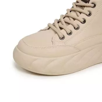 Spring and autumn high-top fashion women s little white shoes platform heightening casual shoes non-slip student board shoes women 35