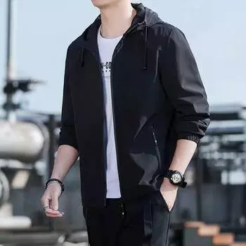 Весенне-осенняя куртка с капюшоном Япония и Корея Тонкая бейсбольная рубашка Single Jacket Tide M серый