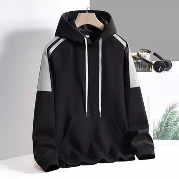 Spring and Autumn Hoodie Men s Hooded Patchwork Fashionable Versatile Hoodie Men s Loose Hoodie XXXXXL