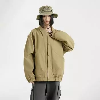 Весенне-осенняя куртка с лацканами, бейсбольная куртка для мужчин и женщин, повседневная одежда для активного отдыха M чёрный