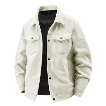 Spring and Autumn Jacket New Corduroy Japanese Retro Casual Joker Fashion Lapel Jacket. M