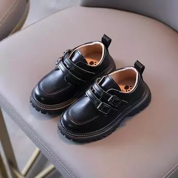 Spring and Autumn Kids Leather Shoes Casual School Boys Girls Single Shoe Toddler Black Brown Round Toe Casual Shoes for Kids 21
