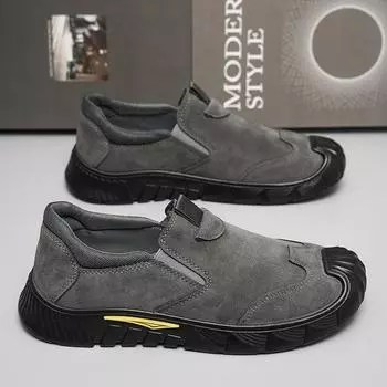 Spring and autumn labor insurance shoes men s steel-free baotou soft-soled shoes one pedal construction site wear-resistant work shoes casual versatil 39 серый