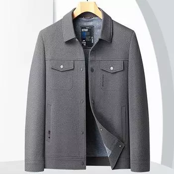 Весенне-осенний топ с лацканами, легкая роскошная повседневная короткая куртка для молодежи и среднего возраста 170 серый