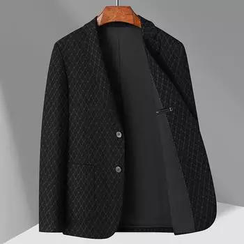 Spring and Autumn Light Luxury Business Single West Middle-aged and Young Solid Color Single-breasted Trendy Suit Jacket 170 чёрный