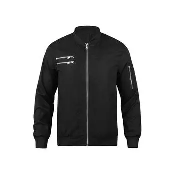 Spring and Autumn Loose Version of Double Zipper Arm Pocket Zipper Casual Men s Jacket Jacket Tide S