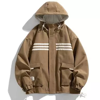 Весенняя и осенняя мужская куртка Куртка Дизайн Sense Niche Спортивная мода Тенденция Корейский выпуск С капюшоном Одежда больших размеров Тенденция M