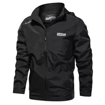 Spring and Autumn Men s Jacket Jacket Men s Trench Coat Sports Tooling Thin Windproof Versatile Casual Hooded M