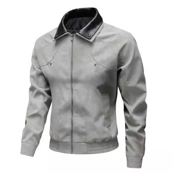 Spring and Autumn Men s Jacket Retro Coat Casual Japanese Lapel Loose Long Sleeve Leather Joker Cool M