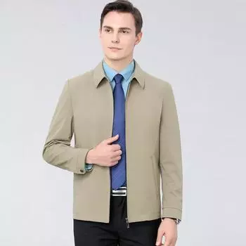 Spring and Autumn Men s Lapel Jacket Executive Leadership Jacket Business Casual Dad Wear Civil Servant Jacket 170