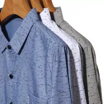 Spring and Autumn Men s Long-sleeved Printed Thin Shirt Middle-aged Real Pocket Casual Men s Shirt M