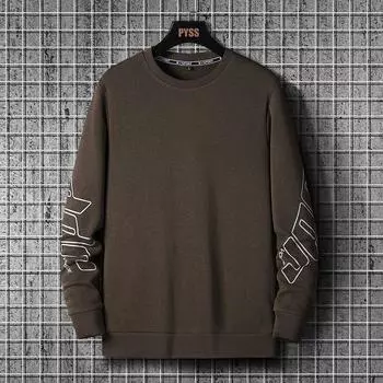 Весенне-осенний мужской свитер с длинными рукавами, мужской повседневный свитер с круглым вырезом 8XL чёрный