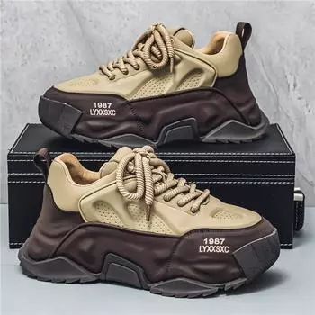 Spring and Autumn Men s Shoes 2024 New Trendy Brand Youth Bag Casual Sports Running Shock Absorbing Soft Sole Height Increasing Dad Shoes 39