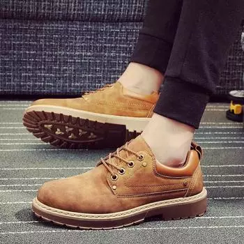 Spring and Autumn Men s Shoes Fashion British Tooling Shoes Trend Men s Single Shoes Casual Leather Shoes Big Head Leather Shoes Foreign Trade Men 39 чёрный