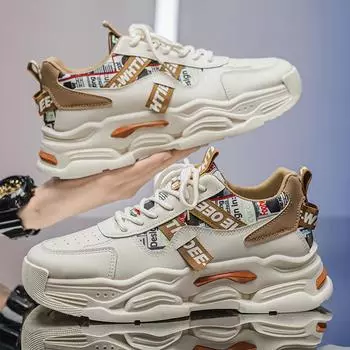 Spring and Autumn men s shoes new breathable thin sports running leather surface youth casual versatile dad trendy shoes 39