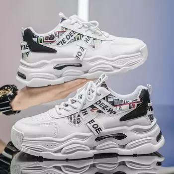 Spring and Autumn men s shoes new breathable thin sports running leather surface youth casual versatile dad trendy shoes 39