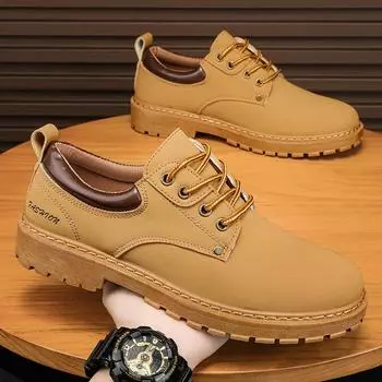Spring and autumn men s shoes new casual shoes student trendy shoes business men s small leather shoes men s waterproof Martin boots low-top shoes 39