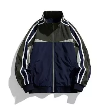Весенне-осенняя мужская куртка со стоячим воротником, куртка для пары, бейсбольная куртка, свободная повседневная спортивная куртка XXXXL серый