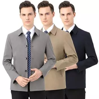 Spring and autumn mulberry silk jackets for middle-aged and elderly men, thin loose casual tops, dad jackets 170