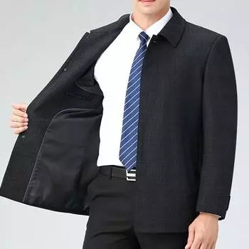 Spring and autumn new cashmere jacket men s business lapel button style wool jacket middle-aged leaders high-end jacket 170