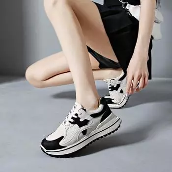 Весна и осень новые повседневные модные простые удобные тонкие круглые носки цветные противоскользящие сексуальные спортивные туфли для женщин 36 чёрный