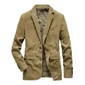 Spring and Autumn New Corduroy Suit, Retro Casual Jacket Men s Solid Color M
