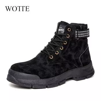 Spring and Autumn New High Quality Leather Boots Male Casual Motorcycle Ankle boots for men Lace-Up Basic Tooling shoes Man 39 коричневый