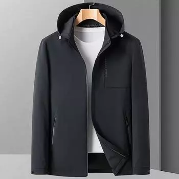 Spring and Autumn New Jacket Middle-aged Men s Urban Casual Jacket Thin Removal Hat Jacket Men s Jacket 170