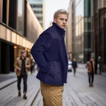 Spring and Autumn New Jackets Men s Polar Fleece Jackets Stand Collar Jackets M
