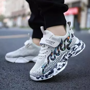 Весна и осень Новая детская обувь Детская мода Кроссовки для бега для мальчиков Нескользящая легкая спортивная детская обувь 28 армия зеленый