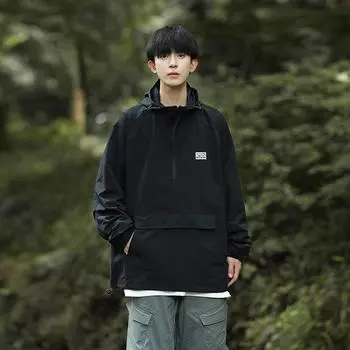 Весна и Осень Новая Корейская Версия Контрастный Цвет Универсальная Куртка Трендовая Парная Куртка Знаменитости в Интернете Такая же Стильная Куртка с Капюшоном с Логотипом Автомобиля S