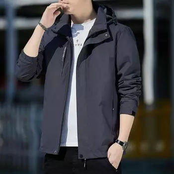 Spring and autumn new men s jacket jacket men s hardshell jacket hooded casual jacket sports windbreaker men fashion M
