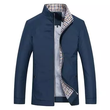 Spring and Autumn New Men s Jacket Middle-aged and Elderly Business Casual Stand-Up Collar Loose Jacket Jacket M