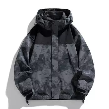 Весна и осень, новая мужская корейская стильная куртка с капюшоном и цветными блоками, модная пара, интернет-знаменитость, свободная куртка большого размера M