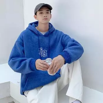 Spring and Autumn New Men s Korean Letter Printed Hooded Long Sleeve Sweatshirt Trendy Couple Internet Celebrity Same Style Versatile Top M