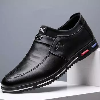 Spring and Autumn new men s shoes genuine leather business casual shoes men s Korean version breathable soft-soled leather shoes soft-faced middl 38