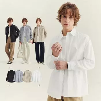 Весна и осень Новая мужская однотонная рубашка в деловом стиле с длинным рукавом S белый