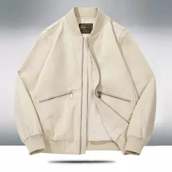 Spring and Autumn New Men s Washed Casual Jacket Loose Plus Size Fashion Washed Collar Flying Jacket M