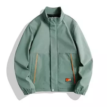 Весна и осень, новая мужская молодежная мода, повседневная однотонная куртка с лацканами для мужчин M чёрный