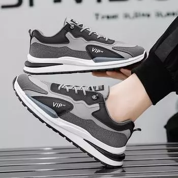 Spring and Autumn new sports shoes men s shoes waterproof casual men s shoes lightweight soft sole student youth running shoes leather surface tide 39