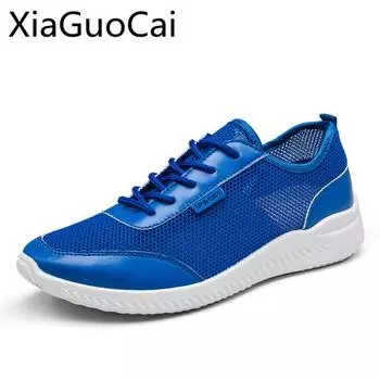 Spring and Autumn New Style Men s Sneakers Shoes Slip on Rubber Flat Sneakers Mesh Casual Shoes Foreign Trade 7 синий