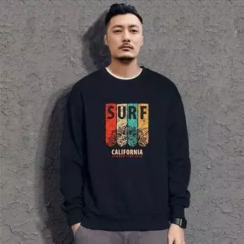 Spring and Autumn New Style National Fashion Sweater Men s Loose Pullover Round Neck Jacket Ins Trendy Velvet Top Long Sleeve M