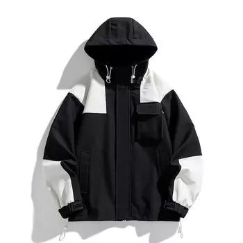 Весна и осень Новые модные свободные красивые повседневные куртки мужские водонепроницаемые топы мужские куртки с капюшоном рабочая одежда универсальная S