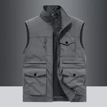 Spring and Autumn New Vest Men s Soil Outdoor Leisure Middle-aged and Young People Vest Vest Vest Vest Sports Jacket M