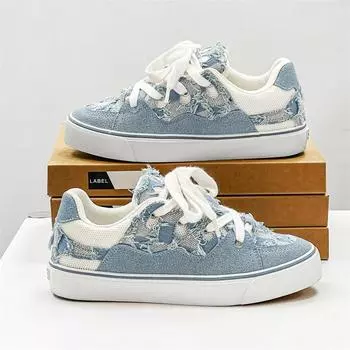 Весна и осень новые поношенные парусиновые спортивные туфли мужские и женские осенние вулканизированные туфли 2024 новый размер 35-44 дышащие 35 чёрный