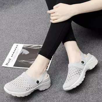 Весна и осень старая пекинская ткань женская сетчатая ткань Shake женская платформа увеличение платформы повседневная обувь без застежек мокасины 35 чёрный