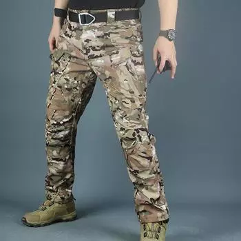Spring and Autumn Outdoor Loose Charge Pants Special Forces Fan Trousers Elastic Large Size Multifunctional Pocket Pants S
